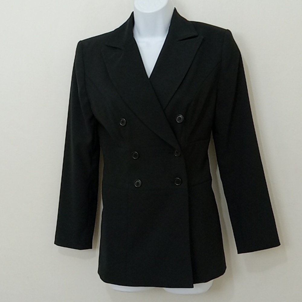 Catalyst Double Breasted Black Blazer Size 2 Petite